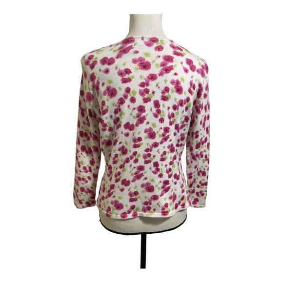 Nicole miller womens button down cardigan. Floral. Size medium silk blend - Picture 7 of 11